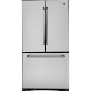 GE Cafe 20.7 cu ft French Door Counter Depth Refrigerator with Single Ice Maker (Stainless Steel)