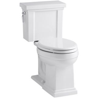 KOHLER Tresham White 1.28 GPF/4.85 LPF 12 in Rough in Watersense Elongated 2 Piece Comfort Height Toilet