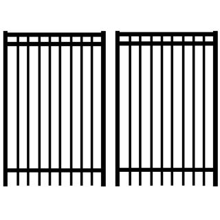 Merchants Metals 72 in x 120 in Black Galvanized Steel Fence Gate