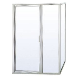 Basco 24 in to 36 in Silver Pivot Shower Door