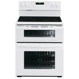 Frigidaire Gallery 30 in Smooth Surface 4.34 cu ft/2.3 cu ft Self Cleaning Double Oven Convection Electric Range (White)
