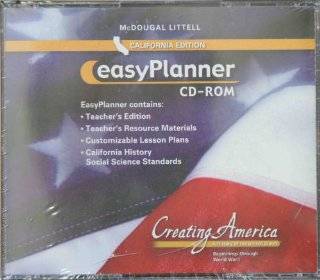  Creating America California EasyPlanner CD ROM Beginnings through World War l (9780618570140) MCDOUGAL LITTEL Books