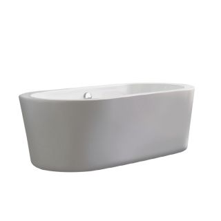 Giagni Ventura 67 in L x 31.8 in W x 23 in H White Acrylic Oval Skirted Bathtub with Back Center Drain