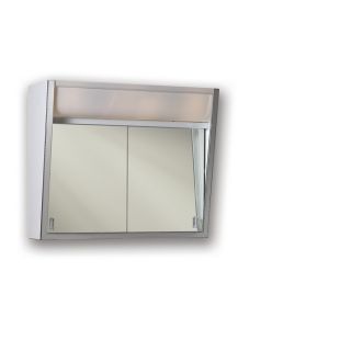 Broan Flair 28 in x 19 1/2 in Stainless Steel Lighted Metal Surface Mount Medicine Cabinet