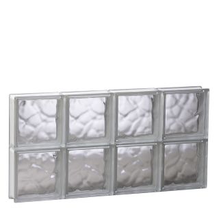 REDI2SET 29 1/4 in x 14 in Wavy Pattern Series Frameless Replacement Glass Block Window