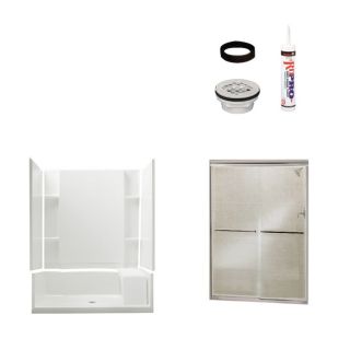 Sterling Accord 74.5 in H x 60 in W x 36 in L White Fiberglass and Plastic Wall 4 Piece Alcove Shower Kit
