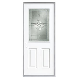 ReliaBilt Half Lite Prehung Inswing Steel Entry Door Prehung (Common 80 in; Actual 81.5 in x 37.5 in)