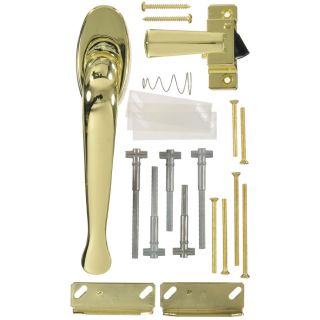 WRIGHT PRODUCTS 4.5 in Polished Brass Screen Door and Storm Door Villa Lever Latch