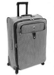 London Fog Luggage Chelsea Check 29 Inch 360 Expandable Upright Suiter, Black/White Check, One Size Clothing