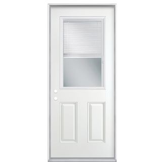 ReliaBilt Blinds Between The Glass Half Lite Prehung Inswing Steel Entry Door Prehung (Common 80 in; Actual 81.5 in x 33.5 in)