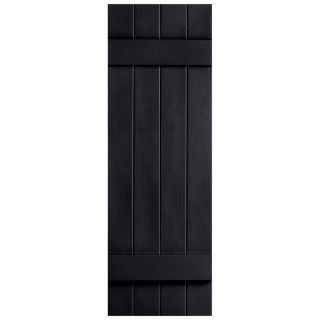 Severe Weather 2 Pack Black Board and Batten Vinyl Exterior Shutters (Common 47 in x 14 in; Actual 47 in x 14.31 in)