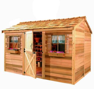 Cedarshed Cabana Gable Cedar Storage Shed (Common 12 ft x 8 ft; Interior Dimensions 11.62 ft x 7.33 ft)