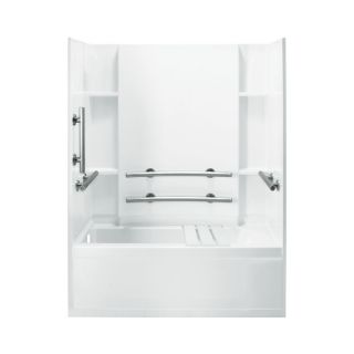 Sterling Accord 60 in L x 32 in W x 74 in H White Fiberglass/Plastic Composite Rectangular Skirted Bathtub with Left Hand Drain