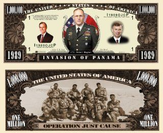 Invasion of Panama "Operation Just Cause" Novelty $Million$ Dollar Bill Collectible 