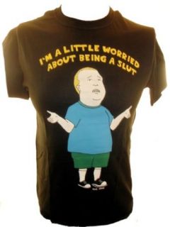 King of the Hill Mens T Shirt   Bobby Hill "I'm A Little Afraid of Being a Slut" Movie And Tv Fan T Shirts Clothing