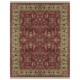 Alegra 8 ft x 11 ft Rectangular Red Floral Wool Area Rug