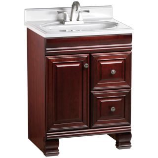 ESTATE by RSI Cambridge 24 in x 21 in Burgundy Traditional Bathroom Vanity