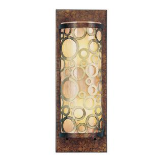 Livex Lighting Avalon 5 in W 2 Light Palacial Bronze W/ Gilded Accents Art Glass Pocket Hardwired Wall Sconce