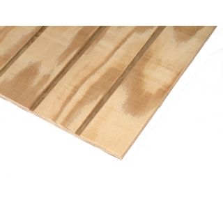 Plytanium 96 in L x 48 in W x 11/32 in D Rough Sawn 4 in on Center Natural Plywood Siding