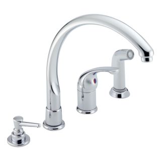 Delta Waterfall Chrome High Arc Kitchen Faucet with Side Spray