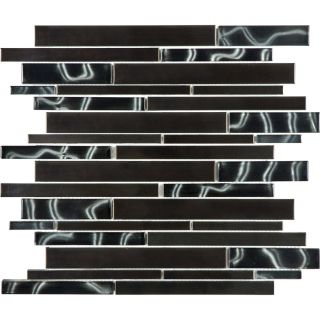 Black Ocean Mixed Material Mosaic Wall Tile (Common 12 in x 13 in; Actual 11.62 in x 11.87 in)