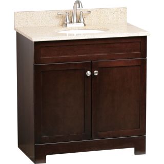 Style Selections Longshire 31 in W x 19 in D Espresso Undermount Single Sink Bathroom Vanity with Granite Top