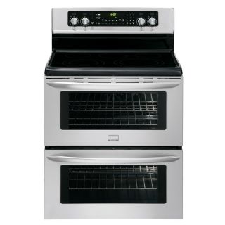 Frigidaire Gallery 30 in Smooth Surface 5 Element 3.5 cu ft/3.5 cu ft Self Cleaning Double Oven Convection Electric Range (Stainless Steel)