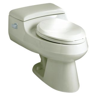 KOHLER San Raphael Biscuit 1.0 GPF (3.79 LPF) 12 in Rough In WaterSense Elongated Pressure Assist 1 Piece Comfort Height Toilet