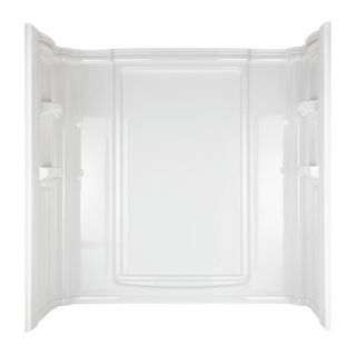 Aqua Glass Eleganza 60 in W x 32 in D x 61 1/4 in H High Gloss White Polystyrene Bathtub Wall Surround