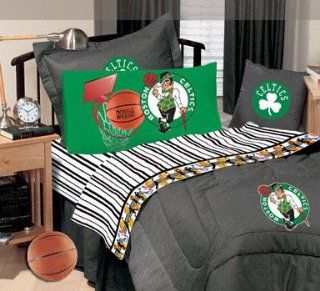 Boston Celtics Black Denim Queen Size Comforter and Sheet Set  Bed In A Bag  Sports & Outdoors