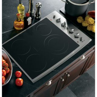 GE Profile 30 in 5 Element Smooth Surface Electric Cooktop (Stainless Steel)