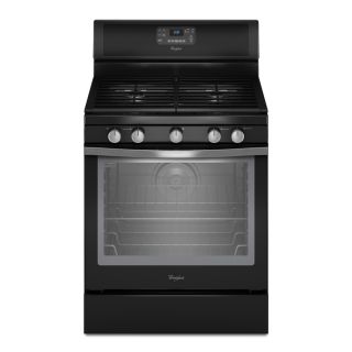Whirlpool Ice 30 in 5 Burner Freestanding 5.8 cu ft Self Cleaning Convection Gas Range (Black)