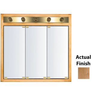 KraftMaid Formal 35 3/4 in x 33 3/4 in Toffee Lighted Maple Surface Mount and Recessed Medicine Cabinet