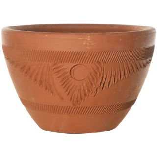 12 in H x 17 in W x 17.5 in D Clay Red Clay Outdoor Pot
