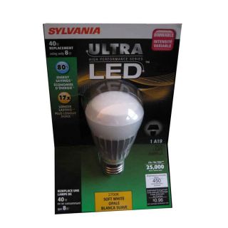 SYLVANIA 8 Watt (40W) A19 Medium Base Soft White (2700K) LED Bulb