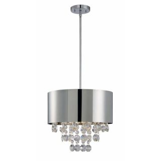 Canarm Lacey 15 in W Chrome Crystal Accent Pendant Light with Crystal Shade
