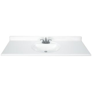 Style Selections White Cultured Marble Integral Single Sink Bathroom Vanity Top (Common 61 in x 22 in; Actual 61 in x 22 in)