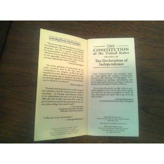 Pocket Constitution (Text from the U.S. Bicentennial Commission Edition) Delegates of the Constitutional Convention 9780880801447 Books
