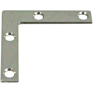Stanley National Hardware 4 Pack 0.375 in x 2 in Zinc Plated Flat Braces