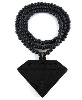 Large Wooden Diamond Supply Co. BBC Pendant Bead Chain Necklace ALL GOOD WOOD STYLE black Jewelry