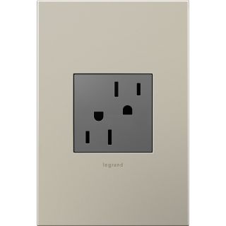 Pass & Seymour/Legrand 20 Amp Adorne Magnesium Square Duplex Electrical Outlet