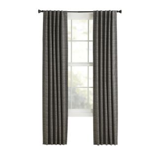 Style Selections Roberta 84 in L Solid Black Thermal Back Tab Curtain Panel