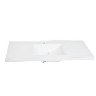 Style Selections 49 in W x 22 in D Solid White Cultured Marble Integral Single Sink Bathroom Vanity Top