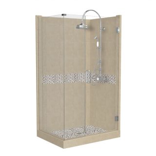 American Bath Factory Java 86 in H x 42 in W x 48 in L Medium with Java Accent Square Corner Shower Kit