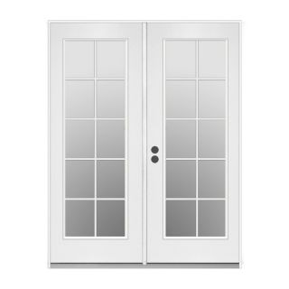 ReliaBilt 59.5 in 10 Lite Glass Steel French Inswing Patio Door