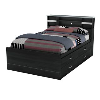 South Shore Furniture Cosmos Black Onyx Full Platform Bed with Storage
