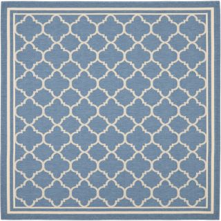 Safavieh Courtyard 6 ft 7 in x 6 ft 7 in Square Blue Transitional Indoor/Outdoor Area Rug