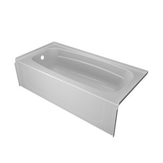 Peerless 60 in x 30 in Selva High Gloss White Rectangular Skirted Bathtub with Left Hand Drain