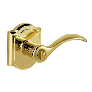 BALDWIN Prestige Tobin Polished Brass Universal Turn Lock Residential Privacy Door Lever