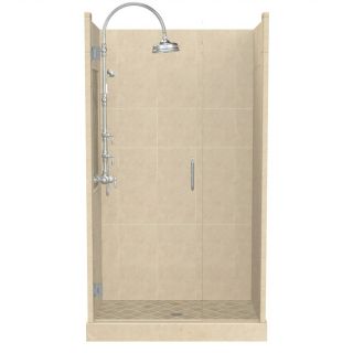 American Bath Factory Panel 86 in H x 36 in W x 36 in L Medium Fiberglass and Plastic Wall Alcove Shower Kit